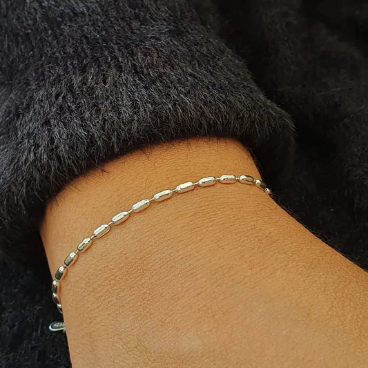 Silver beaded bracelet