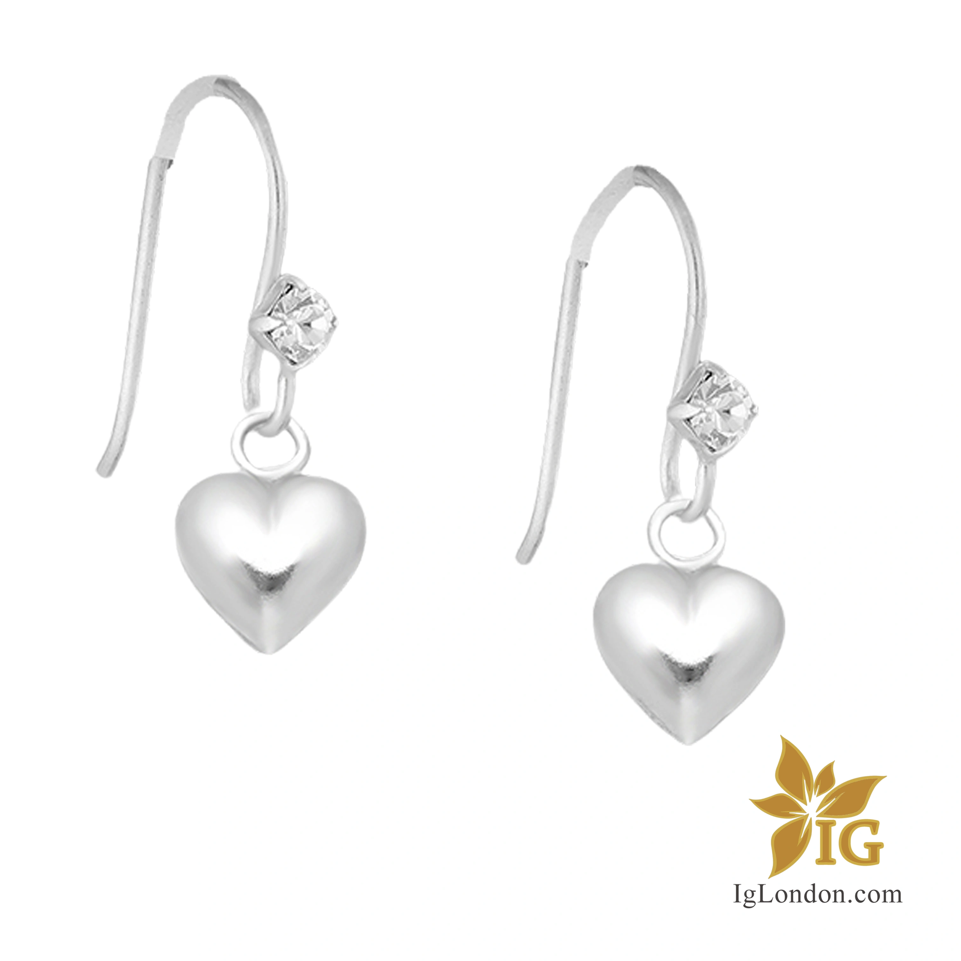 sterling silver heart earrings