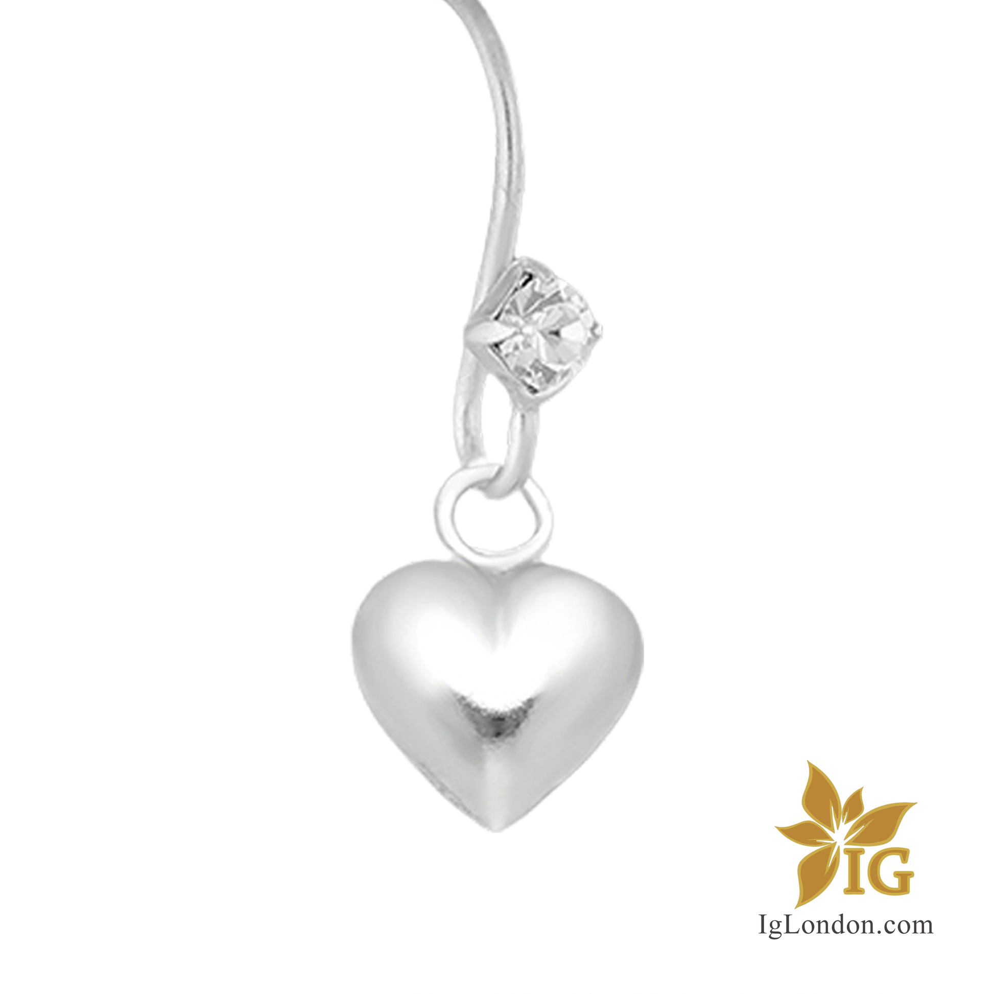 sterling silver heart earrings