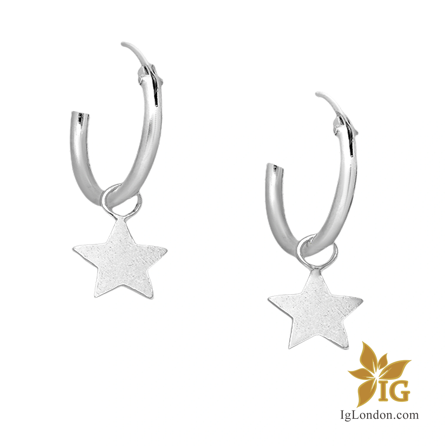 Star hoop earrings