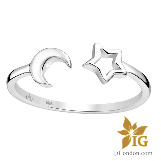 moon and star ring