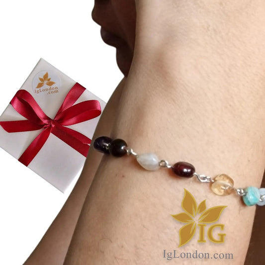 chakra balancing bracelet. s925, natural gemstones