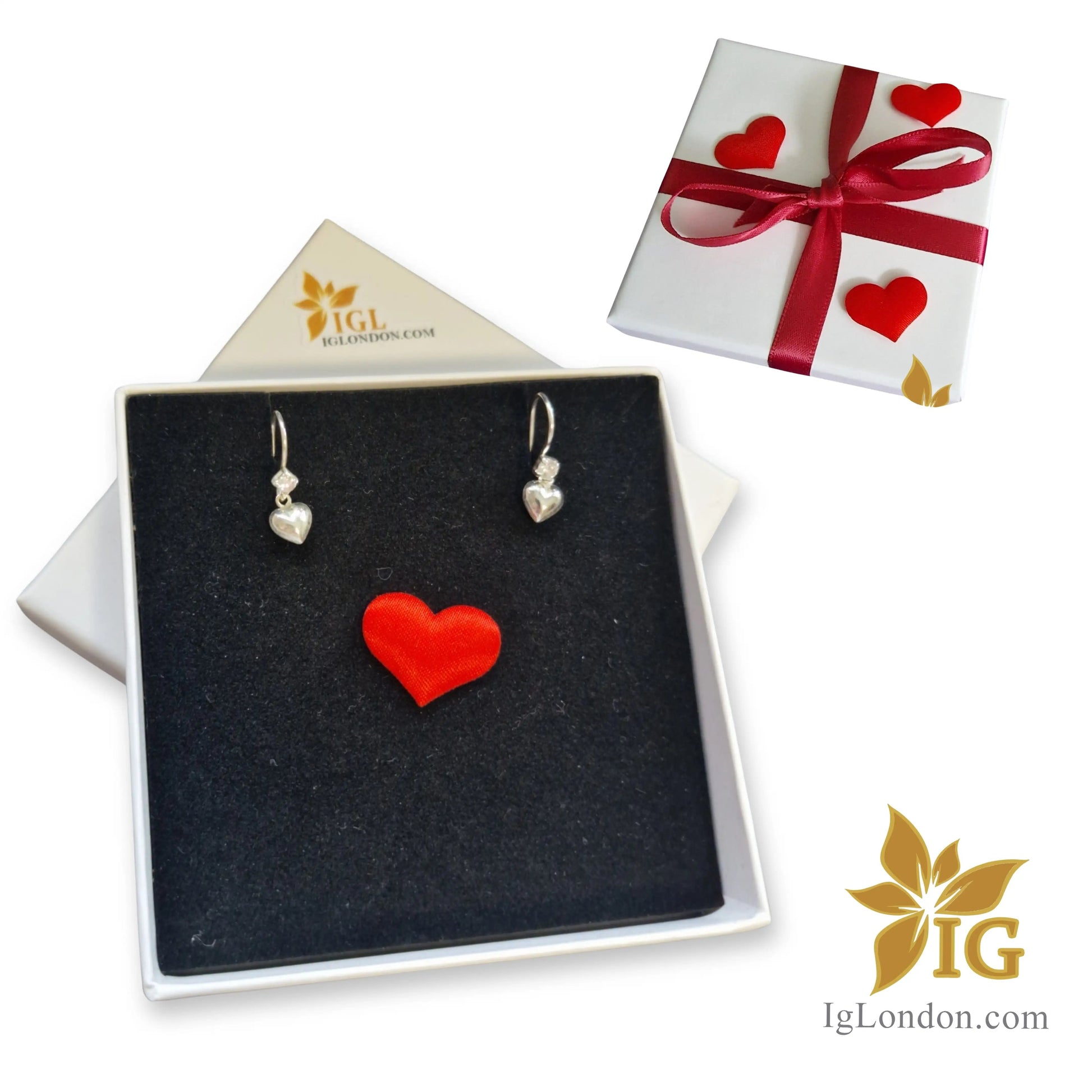 sterling silver heart earrings