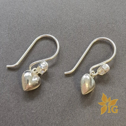 sterling silver heart earrings