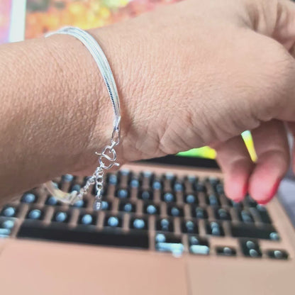 snake chain bracelet. Sterling  Silver bracelet for women