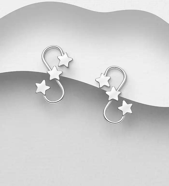 Star stud earrings Infinity & star push-back earrings in s925 - IGLondon.com IGLondonByElissa, 