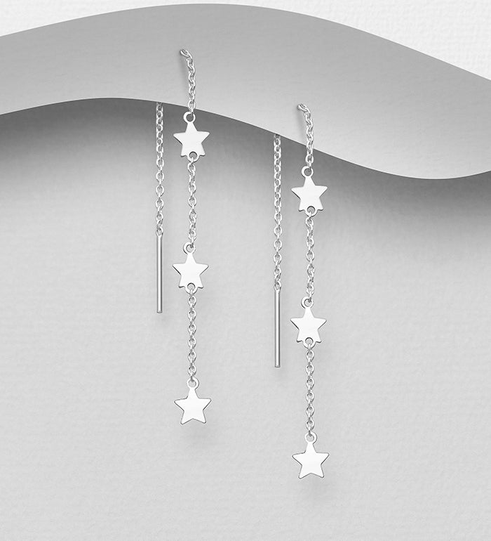 Star sterling silver thread earrings - IGLondon.com IGLondonByElissa, mother, mothers, new