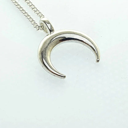 Crescent moon necklace Crescent moon  necklace Crescent moon charm sterling silver plated necklace.