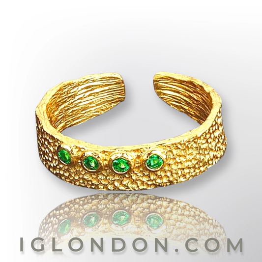 Peridot ring gold Gold and simulate peridots resizable Ring,