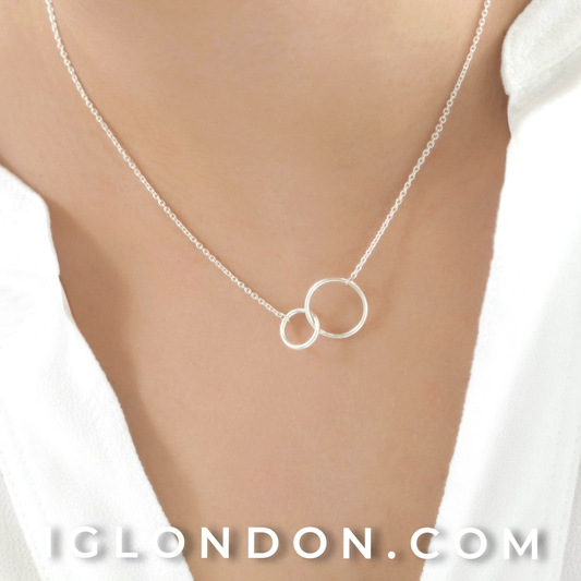 interlock circles necklace interlock circles necklace in sterling silver - IGLondon.com IGLondonByElissa, 925, mother, new, sterling silver